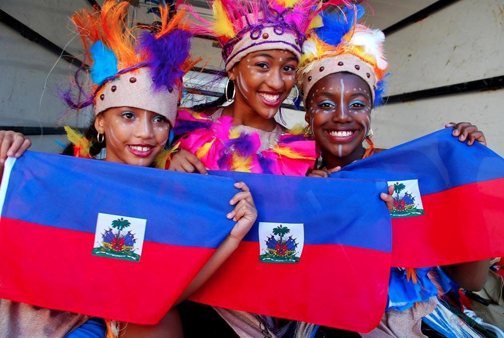 Haitian Kids with flag